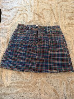 Alice + Olivia Rainbow-Embroidered Denim Mini Skirt